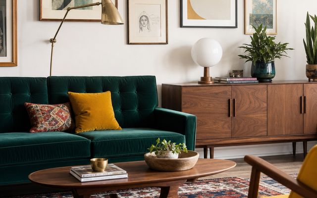 Bohemian Mid-Century living room