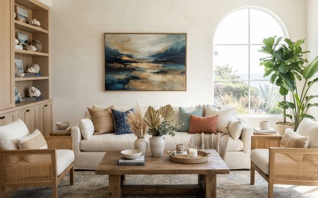 Coastal Bohemian living room