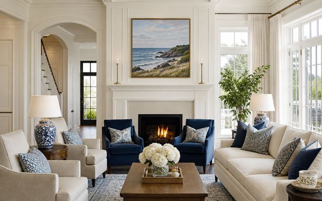 Coastal Traditional living room