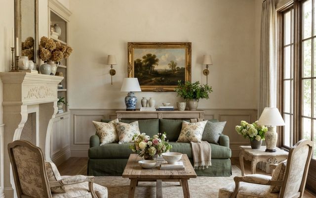 Cottage French Country living room
