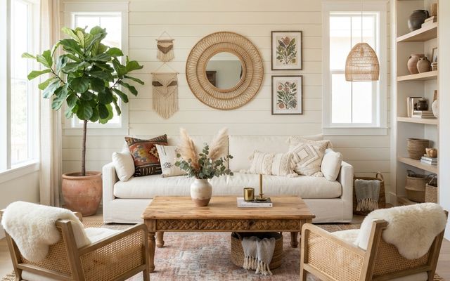Farmhouse Bohemian living room