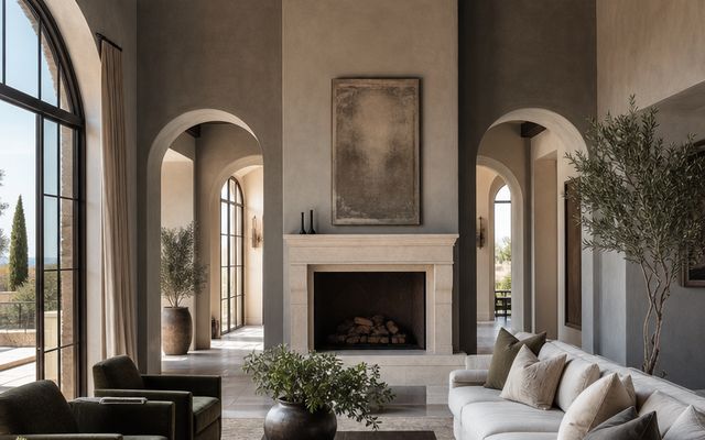 Moody Mediterranean living room