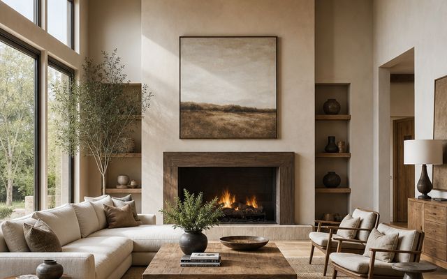 Rustic Japandi living room